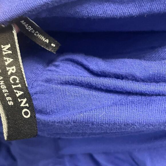 Marciano Size Small Blue Ruched Off Shoulder Top Festival Club Y2K Guess - Picture 3 of 6